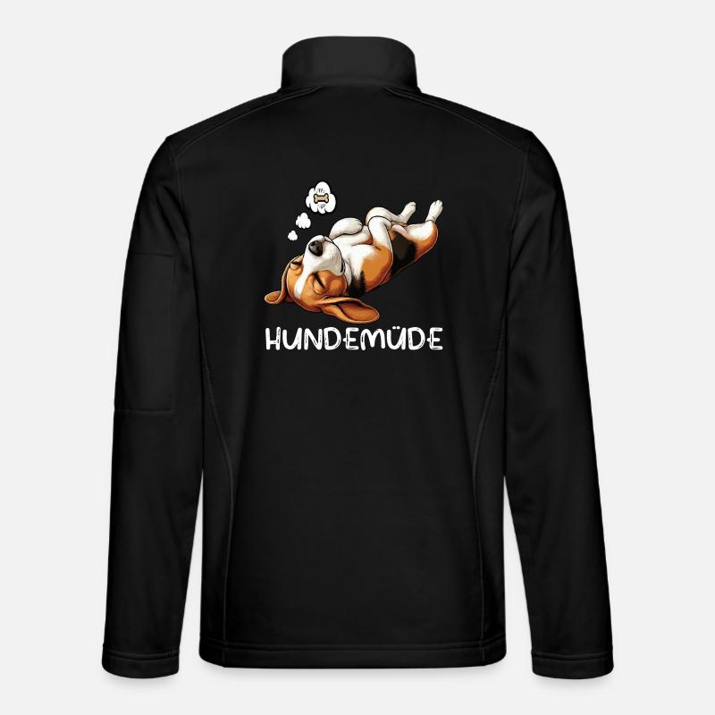 Hundemüde Beagle Beaglebesitzer Beaglehalter - Unisex Softshelljacke - Schwarz
