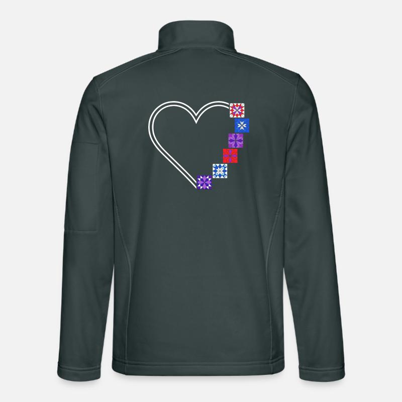 Quilting Passion | Hearts and Patchwork Blocks Unisex Softshell Jacket
