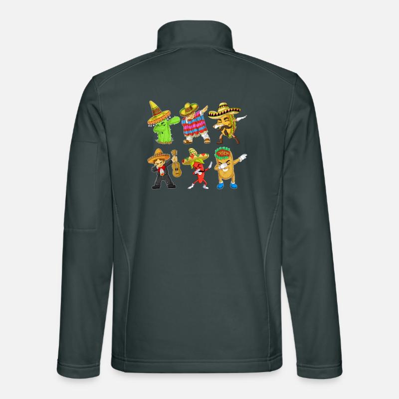 Cinco de Mayo Dab Characters Shirt Veste en tissu softshell Unisexe