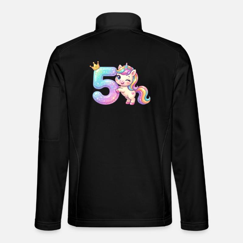Ich bin 5 Kawaii Einhorn Mädchen Geburtstag Unisex Softshelljacke