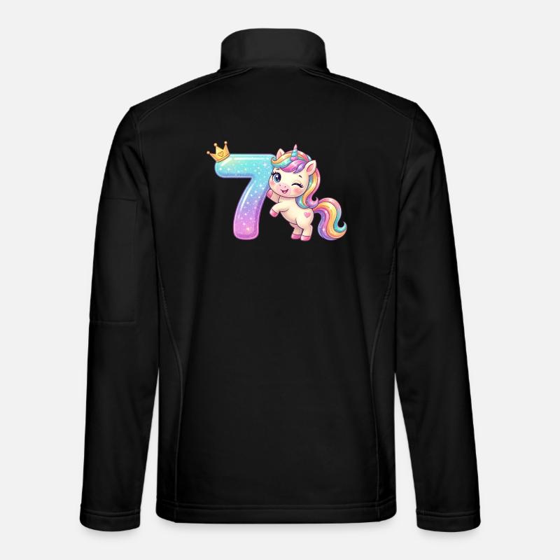 Ich bin 7 Kawaii Einhorn Mädchen Geburtstag Unisex Softshelljacke
