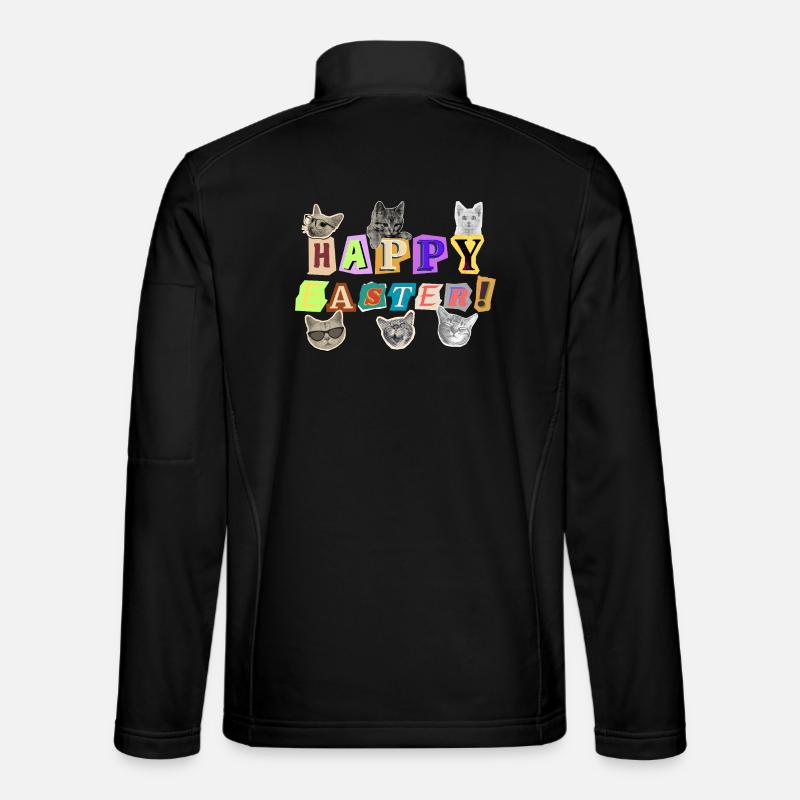Happy Easter Cats - Unisex Softshell Jacket - black