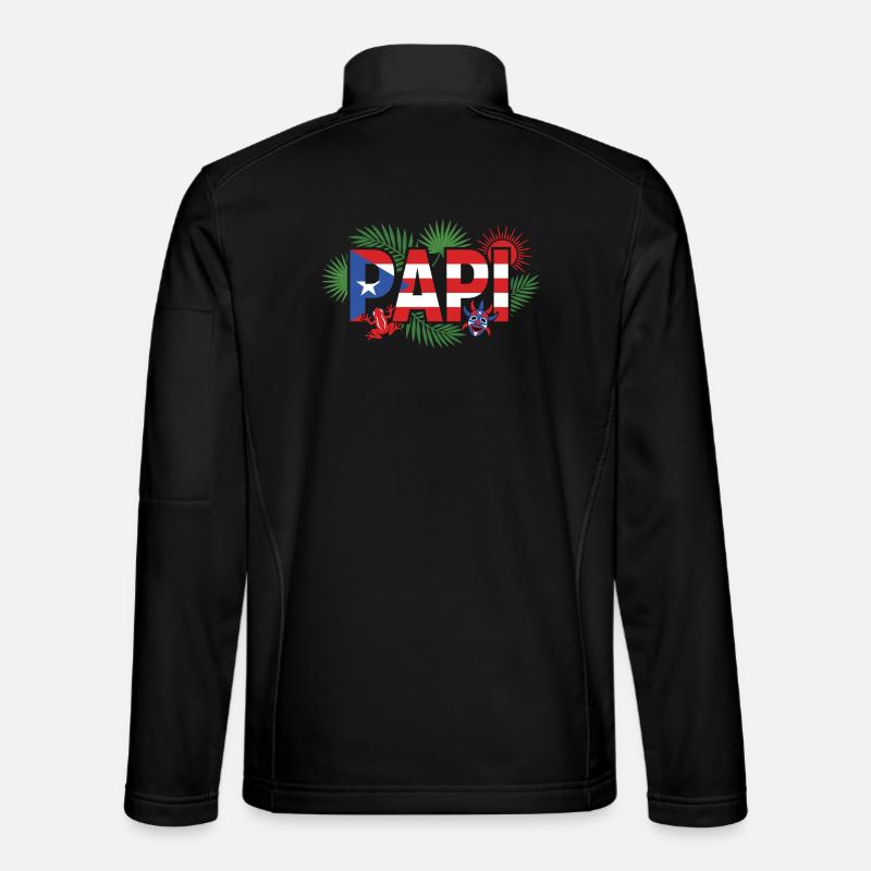 Papi Puerto Rico Flag Vacation - Unisex Softshell Jacket - black