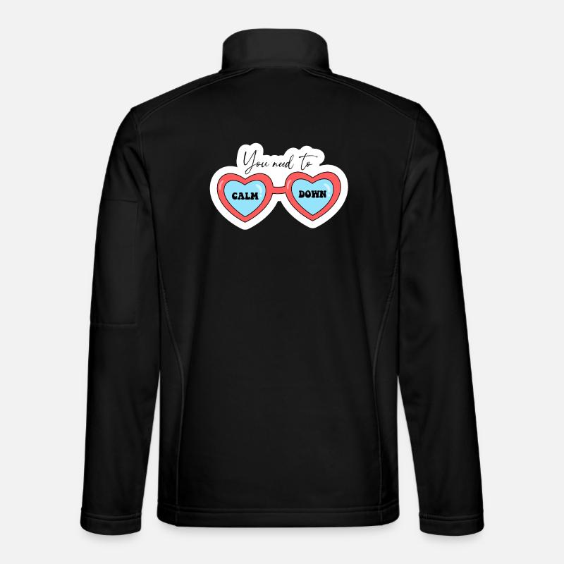 Du musst dich beruhigen, Herz-Gläser - Unisex Softshelljacke - Schwarz
