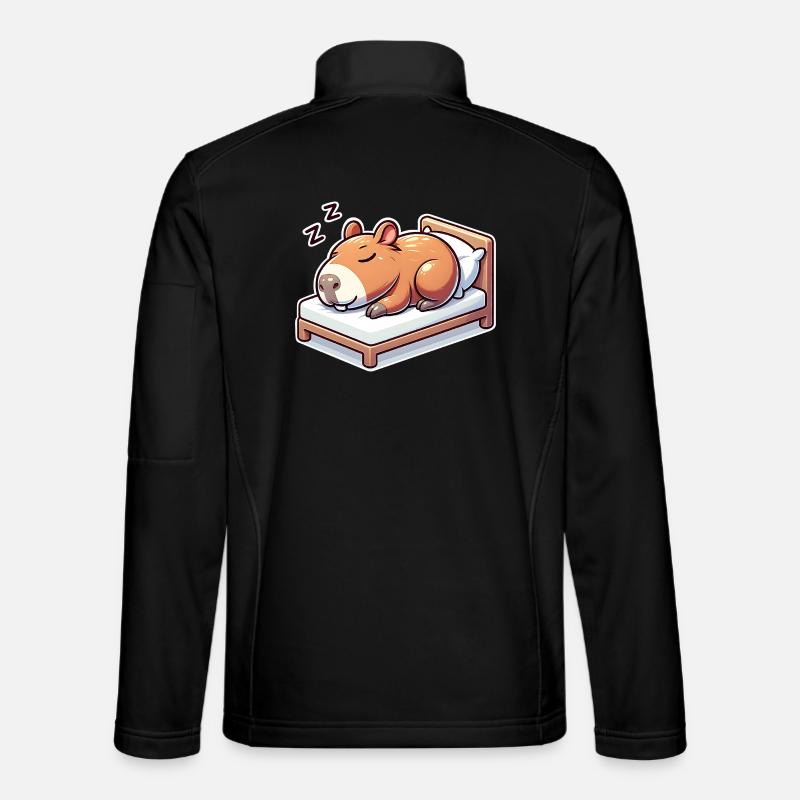 Sleeping Capybara - Unisex Softshell Jacket - black