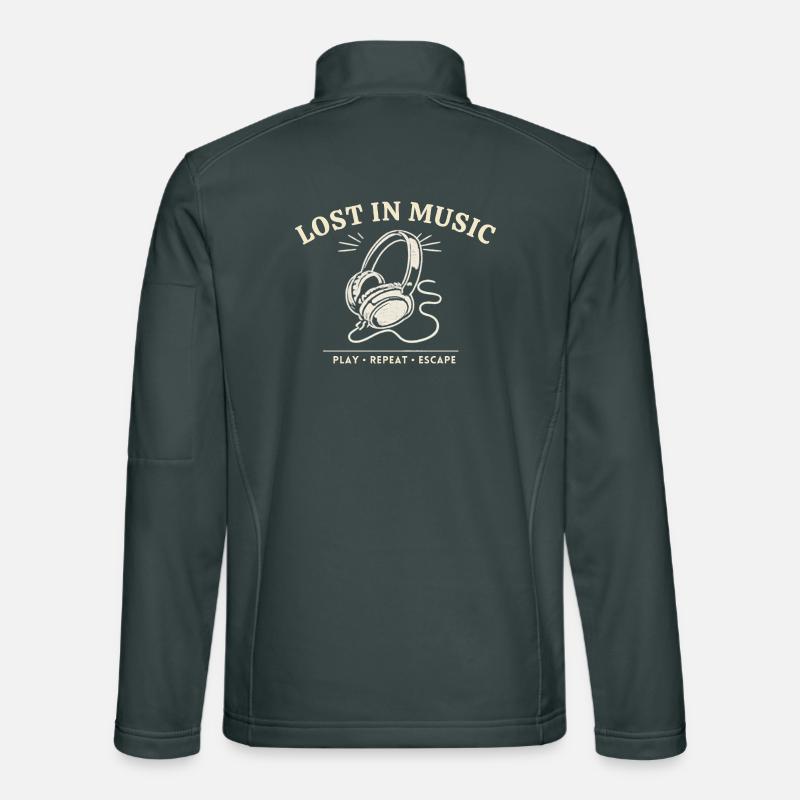 Lost In Music – Vintage-Kopfhörer-Design Unisex Softshelljacke