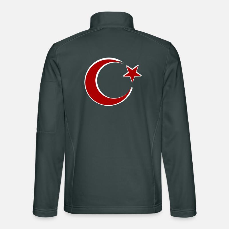 Motif de l’étoile de la Lune rouge Dinde Veste en tissu softshell Unisexe