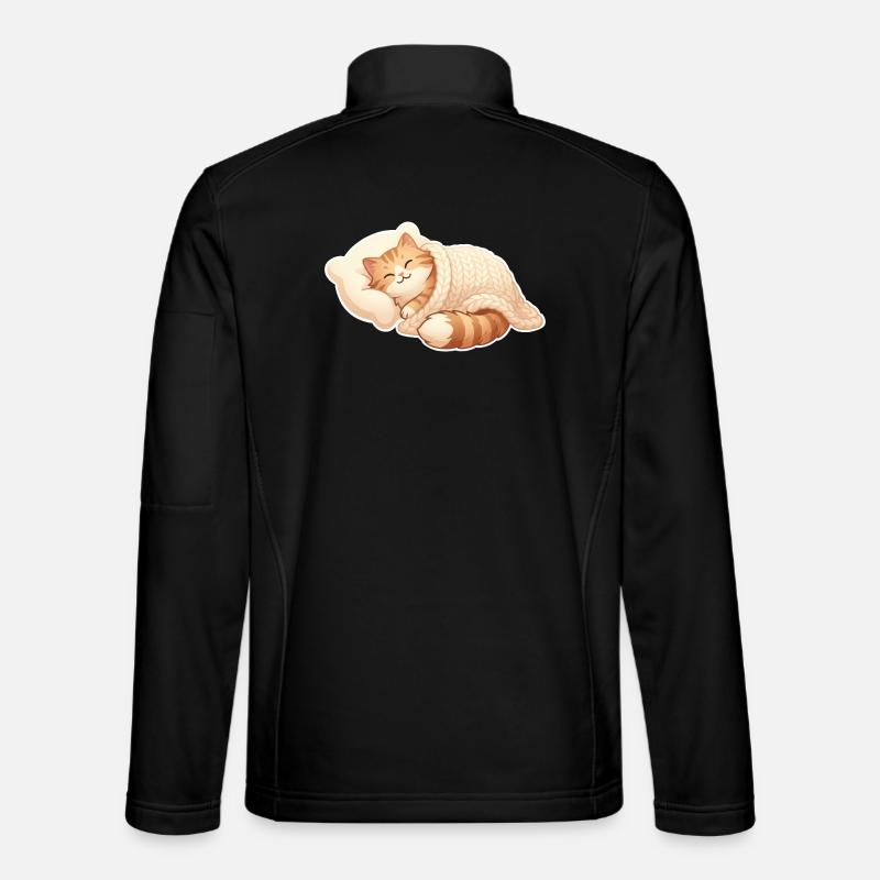 Katze Schlafen - Unisex Softshelljacke - Schwarz