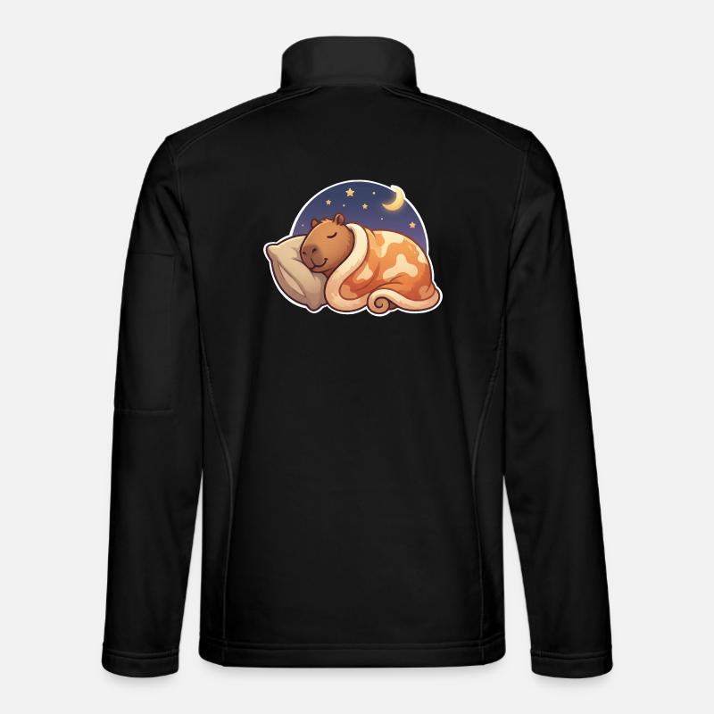 Capybara Schlafen - Unisex Softshelljacke - Schwarz