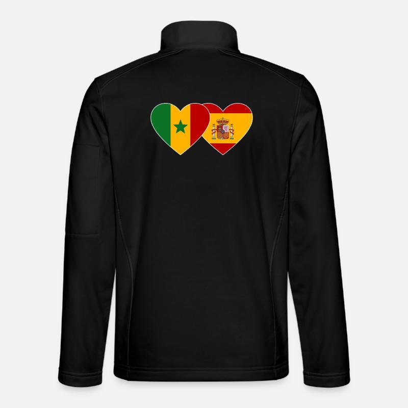 Fusion Heartlove Sénégal-Espagne - Veste en tissu softshell Unisexe - noir