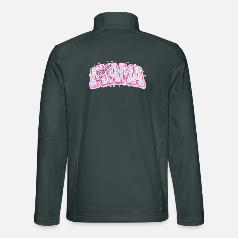 Mama Pastel Leopard – Groovy Varsity Style and Bow Unisex Softshell Jacket