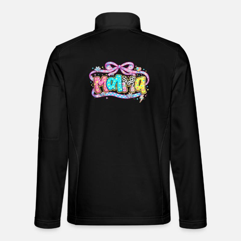 Mom Gift: Retro Mama Visual and Glitter Unisex Softshell Jacket