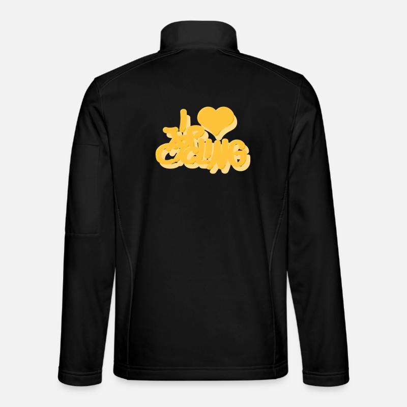 I_love_Cycling_gelb - Unisex Softshell Jacket - black