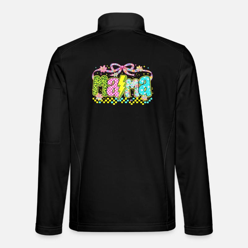 Mama Retro Flashy | Neon Style Mother's Day Unisex Softshell Jacket