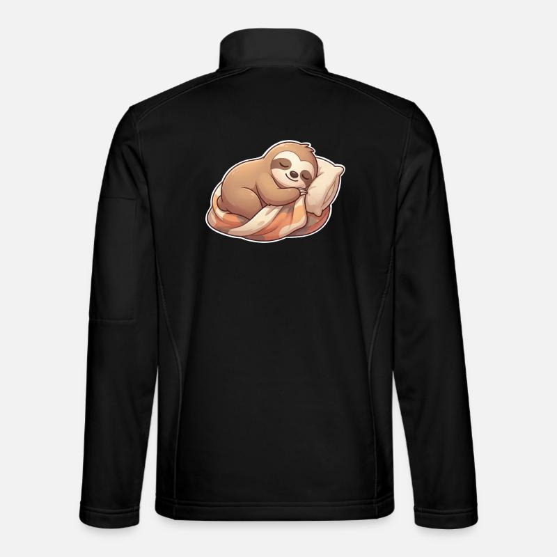 Faultier Schlafen - Unisex Softshelljacke - Schwarz