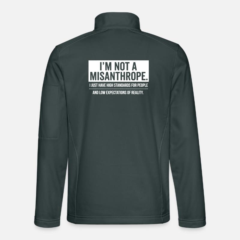 Pas de misanthrope, juste des standards élevés (blancs) Veste en tissu softshell Unisexe