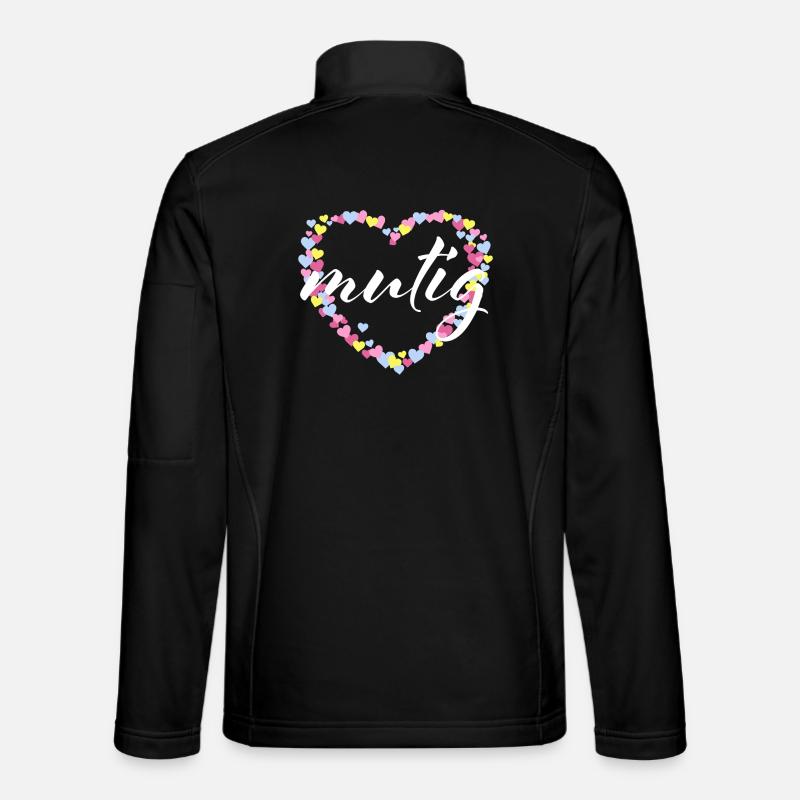 Courageous Courage Encourager - Pastel Heart - Unisex Softshell Jacket - black