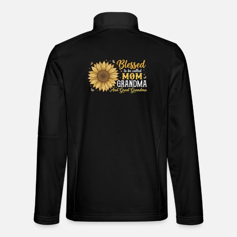 Urgroßmutter-Oma Sonnenblumen-Geschenk - Unisex Softshelljacke - Schwarz