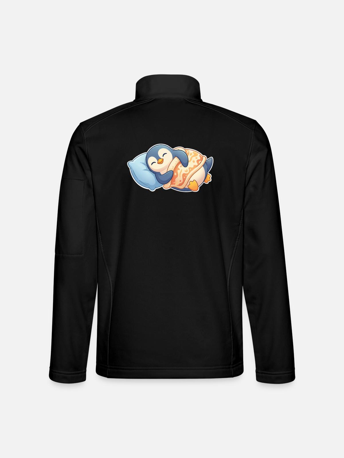 Pinguin Schlafen - Unisex Softshelljacke - Schwarz - Hinten