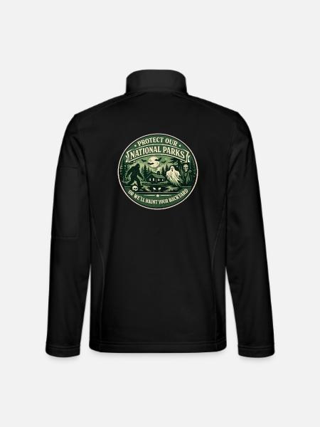 Protégez Les Parcs Nationaux | Badge Humour Parano - Veste en tissu softshell Unisexe - noir - Dos