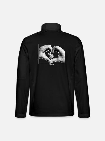 Heart hand with a small turbo - Unisex Softshell Jacket - black