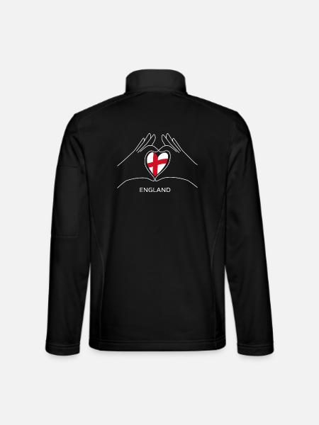 Cœur anglais avec éventail de drapeau anglais - Veste en tissu softshell Unisexe - noir - Dos