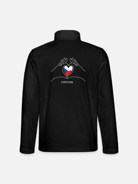 Cœur de fan de la République tchèque avec drapeau tchèque - Veste en tissu softshell Unisexe - noir - Dos