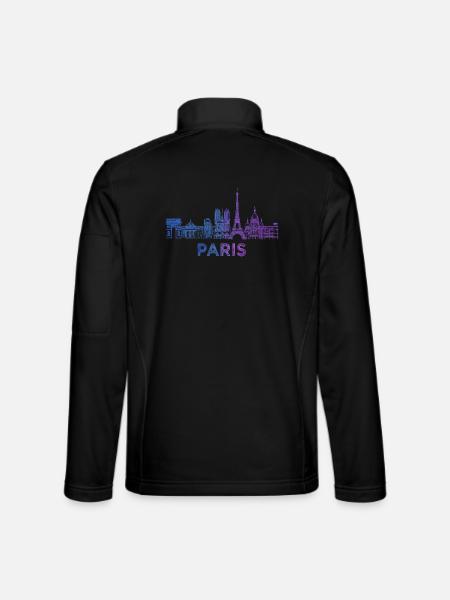 Croquis de la silhouette de Paris - Veste en tissu softshell Unisexe - noir - Dos