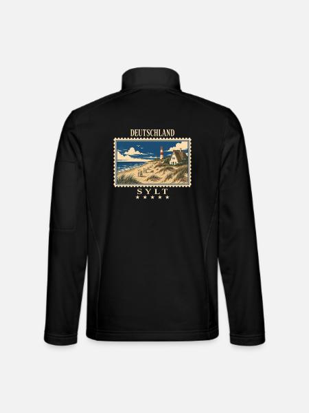Deutschland Sylt Vintage Reisemarke - Unisex Softshelljacke - Schwarz