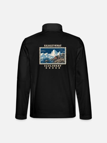 Grönland Ilulissat Vintage Reisemarke - Unisex Softshelljacke - Schwarz - Hinten