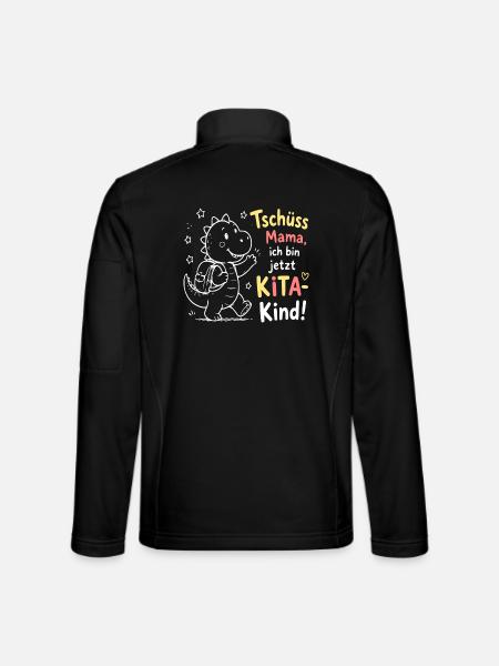 Kita Abschied Dino Design - Unisex Softshelljacke - Schwarz - Hinten