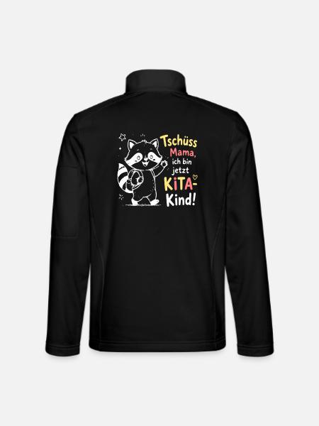 KiTa Abschied mit Waschbär - Unisex Softshelljacke - Schwarz - Hinten