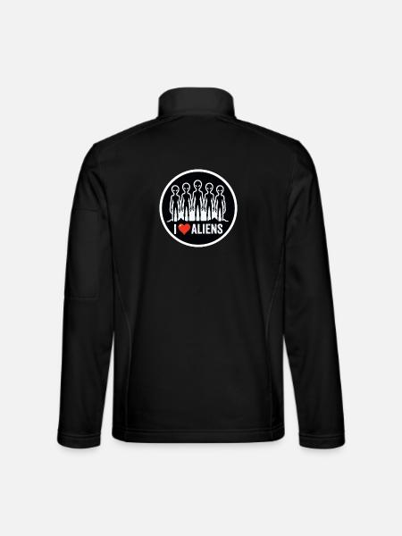 I Love Aliens Extraterrestrial UFO Fan - Unisex Softshell Jacket - black - Back