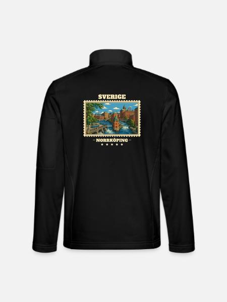 Schweden Norrköping Vintage Reisemarke - Unisex Softshelljacke - Schwarz