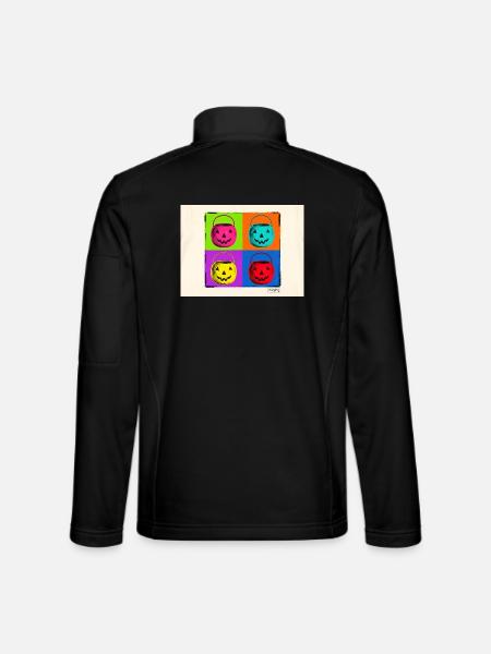 Halloween Candy Buckets Pop Art - Unisex Softshelljacke - Schwarz - Hinten