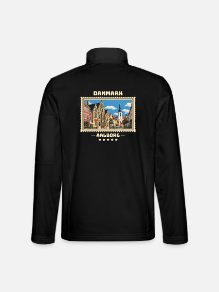 Danmark Aalborg Vintage Reisemarke - Unisex Softshelljacke - Schwarz - Hinten