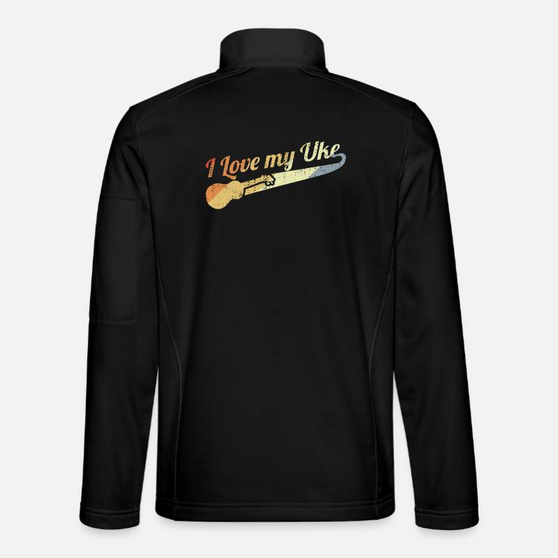 I love my uke - Unisex Softshell Jacket - black