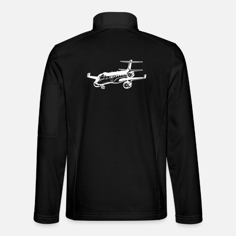 Airplane Drawing - Unisex Softshell Jacket - black