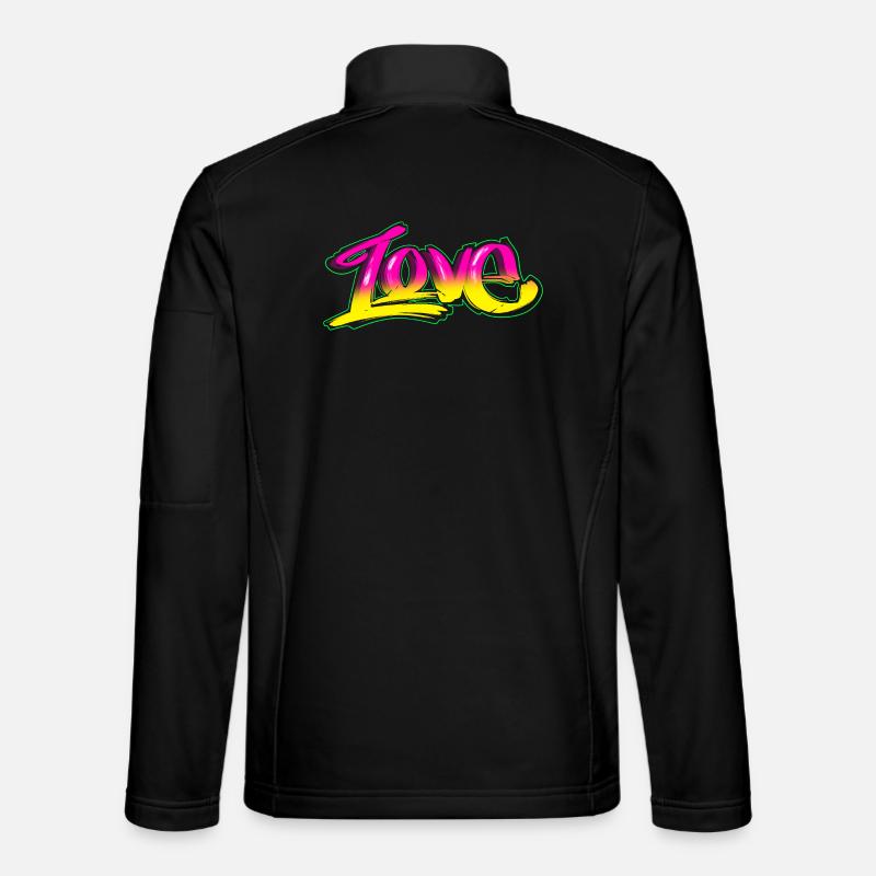 Graffiti Love - streetstyle design - Unisex Softshell Jacket - black