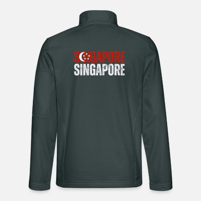 Drapeau de Singapour, j’aime Singapour Veste en tissu softshell Unisexe