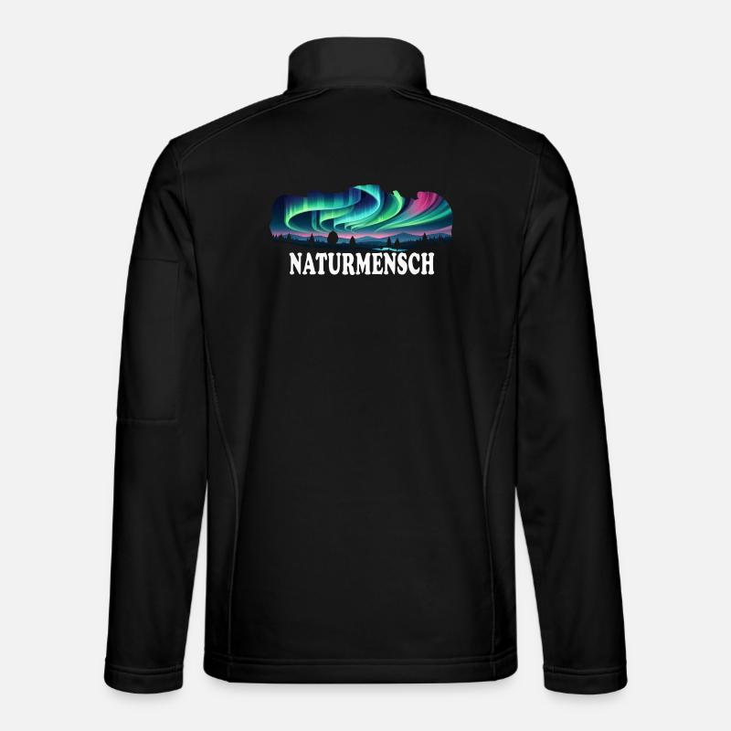 Nature Man Mountains Hiking - Unisex Softshell Jacket - black