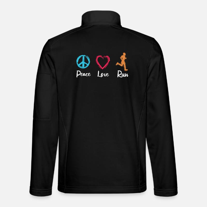 Peace Love Running - Veste en tissu softshell Unisexe - noir
