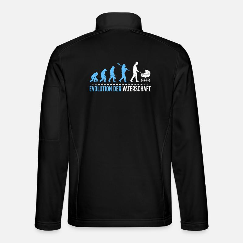Werdender Vater EVOLUTION DER VATERSCHAFT Lustig - Unisex Softshelljacke - Schwarz