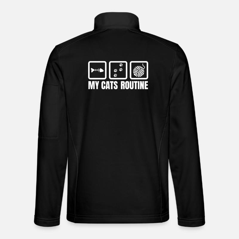Routine meiner Katze - Unisex Softshelljacke - Schwarz