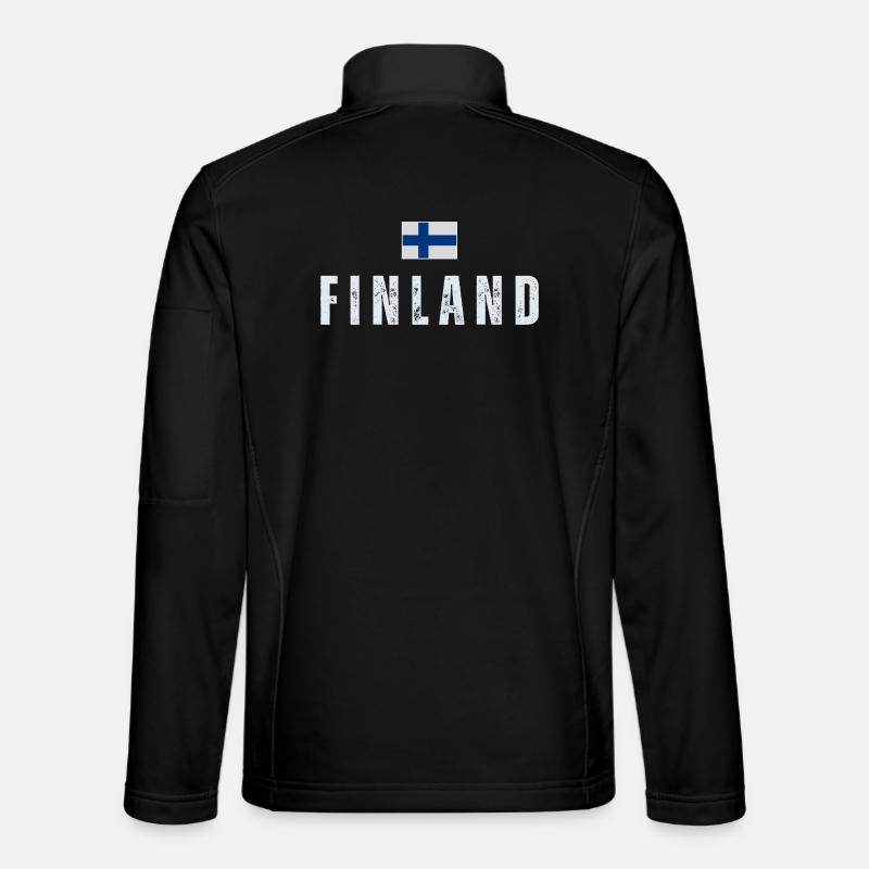 Drapeau de la Finlande, fierté finlandaise - Veste en tissu softshell Unisexe - noir