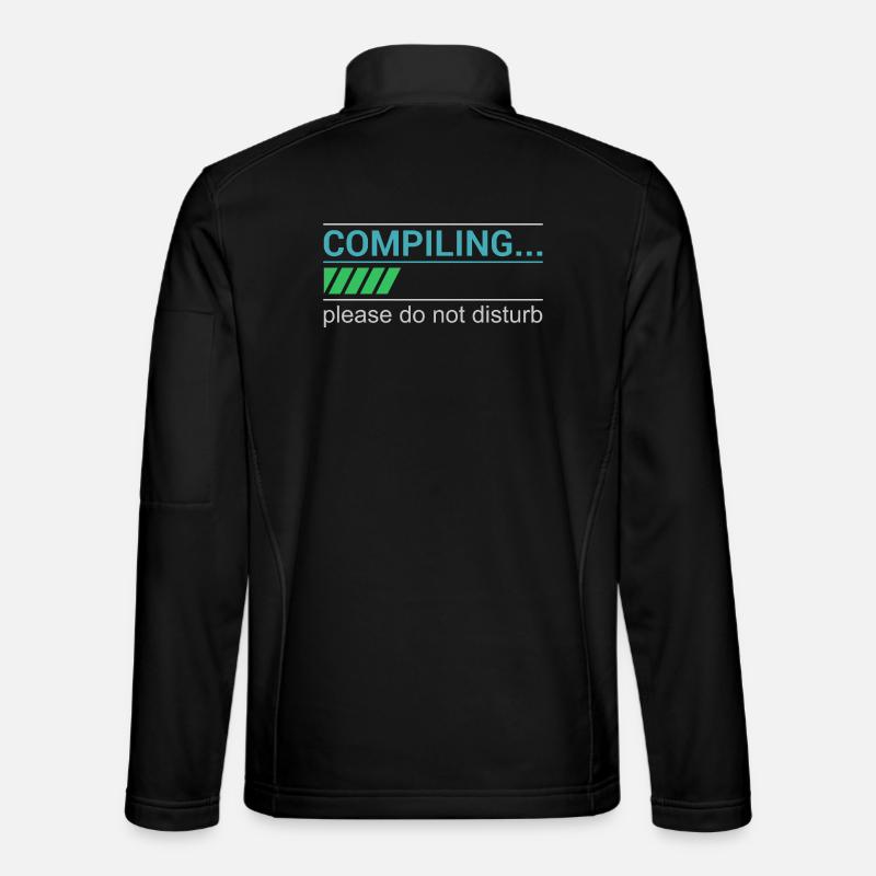 Funny Programmer T-Shirt - Compiling Please - Unisex Softshell Jacket - black