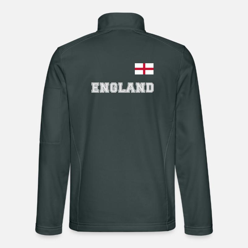 Look maillot de l’ANGLETERRE avec drapeau sur la poitrine Veste en tissu softshell Unisexe