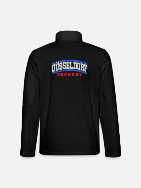 Dusseldorf City Text Font | Colors changeable - Unisex Softshell Jacket - black - Back
