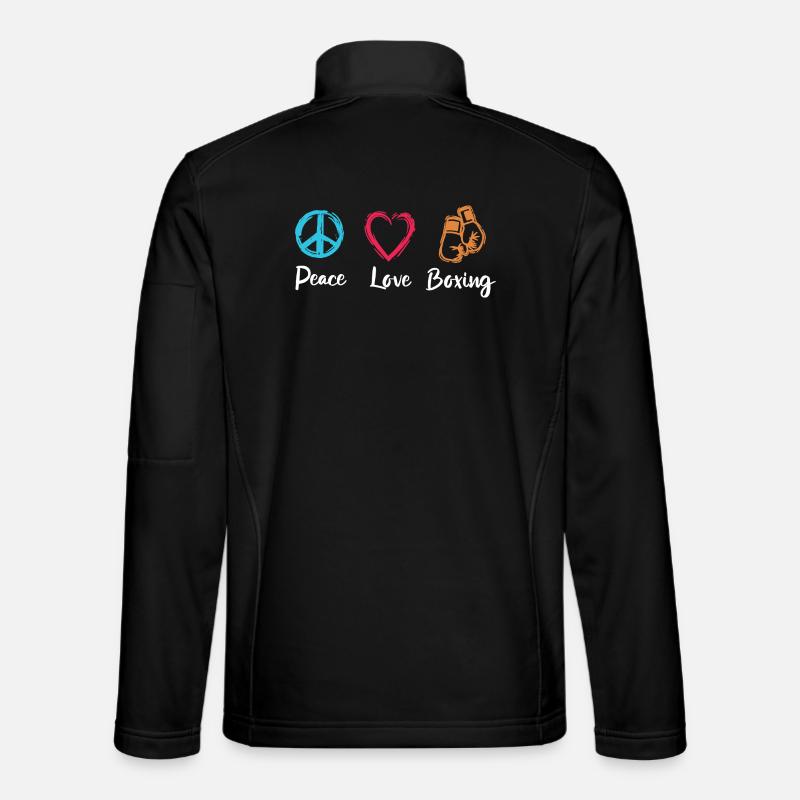 Frieden Liebe Boxen - Unisex Softshelljacke - Schwarz