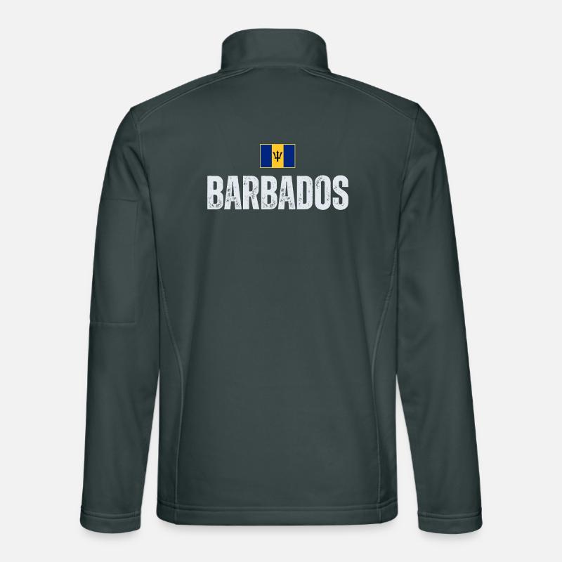 Drapeau de la Barbade, patriote barbadien Veste en tissu softshell Unisexe